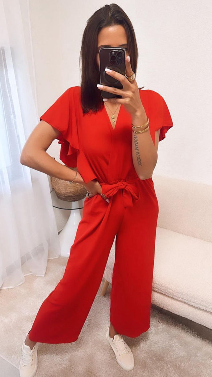 Jumpsuit mit weiten Armen / rot Art. 4701