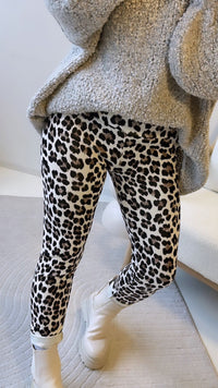 dickere Leo Leggings / hell beige  - braun - schwarz Art. 7579