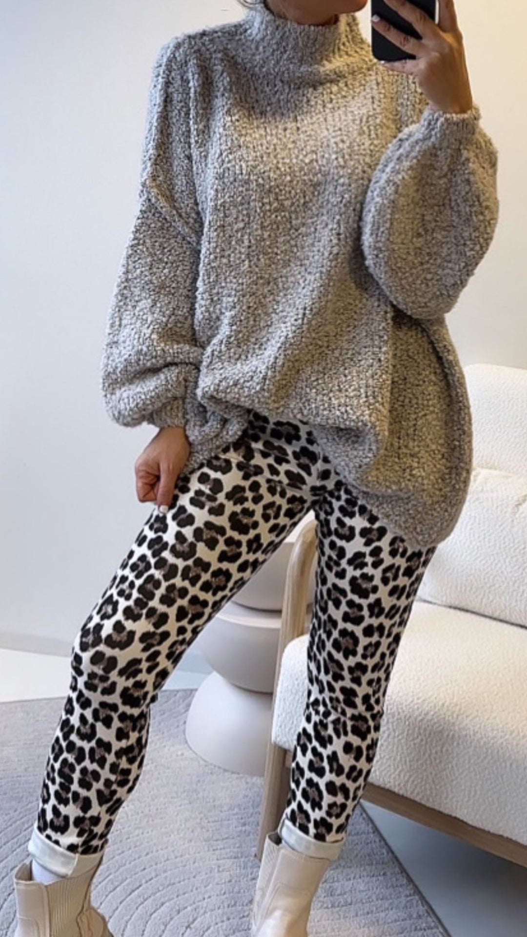 dickere Leo Leggings / hell beige  - braun - schwarz Art. 7579