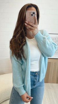 Offener Strick Cardigan / hell blau Art. 9318