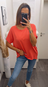 Vokuhila Long T-Shirt / coral Art. 9955