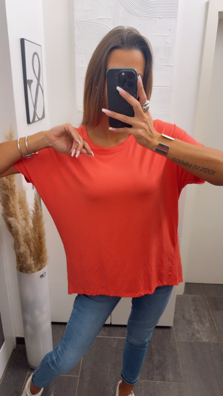 Vokuhila Long T-Shirt / coral Art. 9955