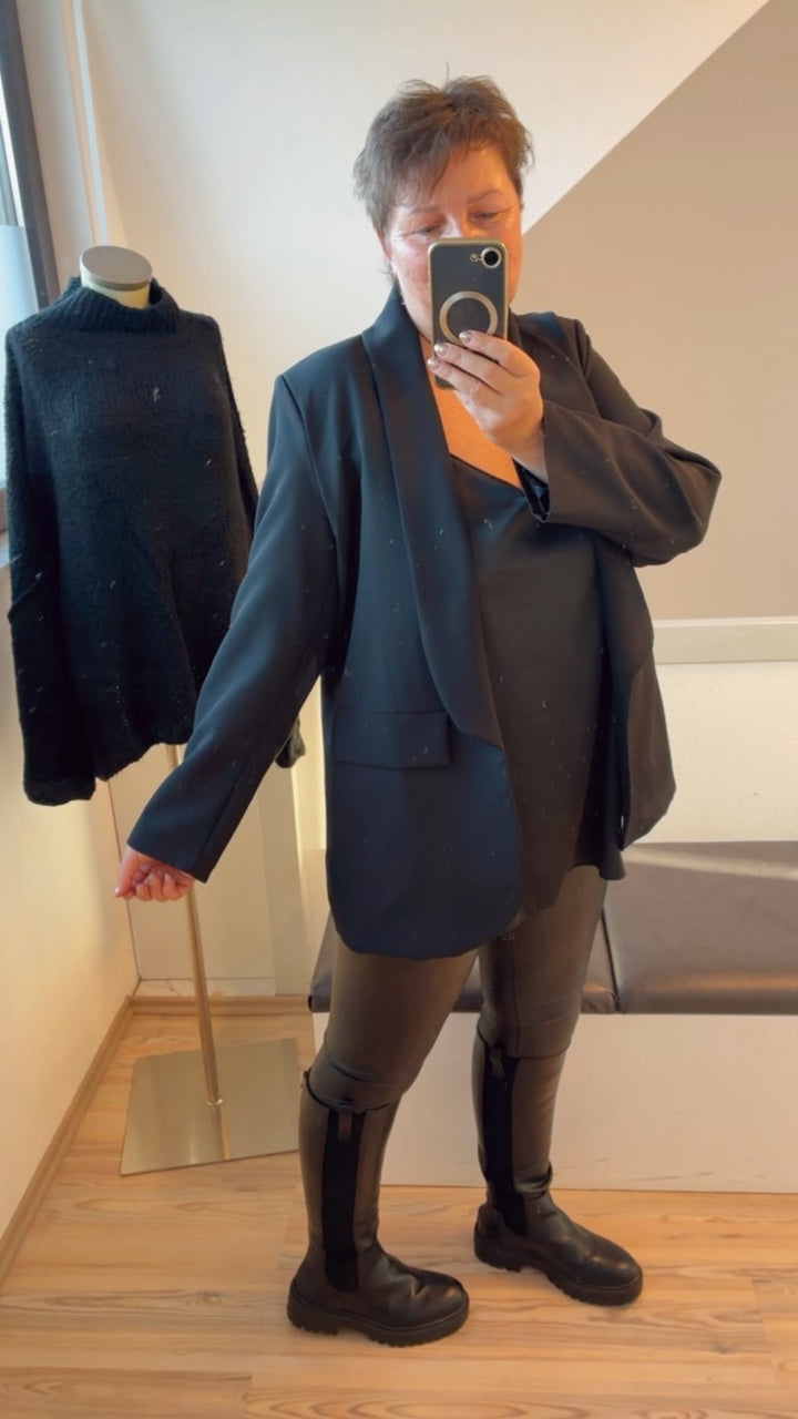 CURVYweiter Basic Blazer / schwarz Art. 16713