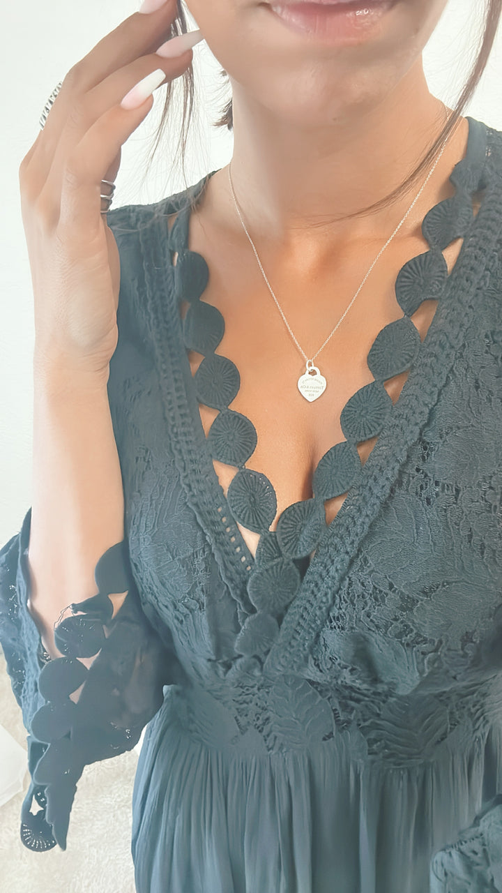 Maxi Boho - Style Kleid / schwarz Art. 4773