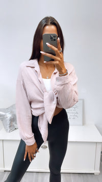 KURZE Oversize Musselin Bluse / zart rosa Art. 3184