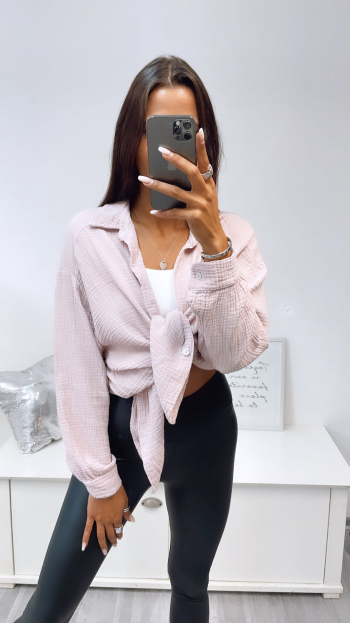 KURZE Oversize Musselin Bluse / zart rosa Art. 3184