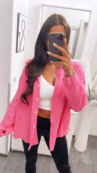 KURZE Oversize Musselin Bluse / pink Art. 3146