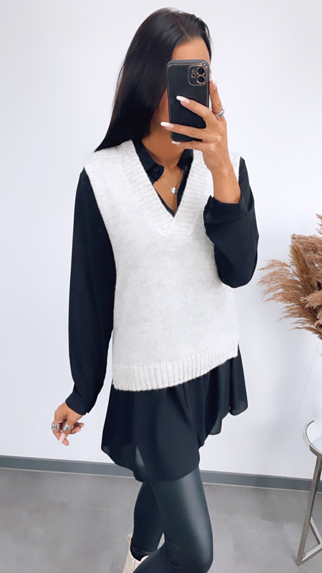 Long Bluse / schwarz Art. 4458