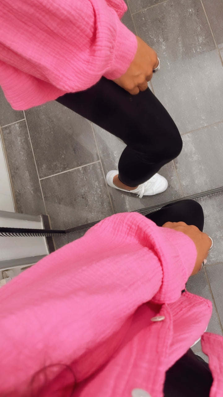 KURZE Oversize Musselin Bluse / pink Art. 3146