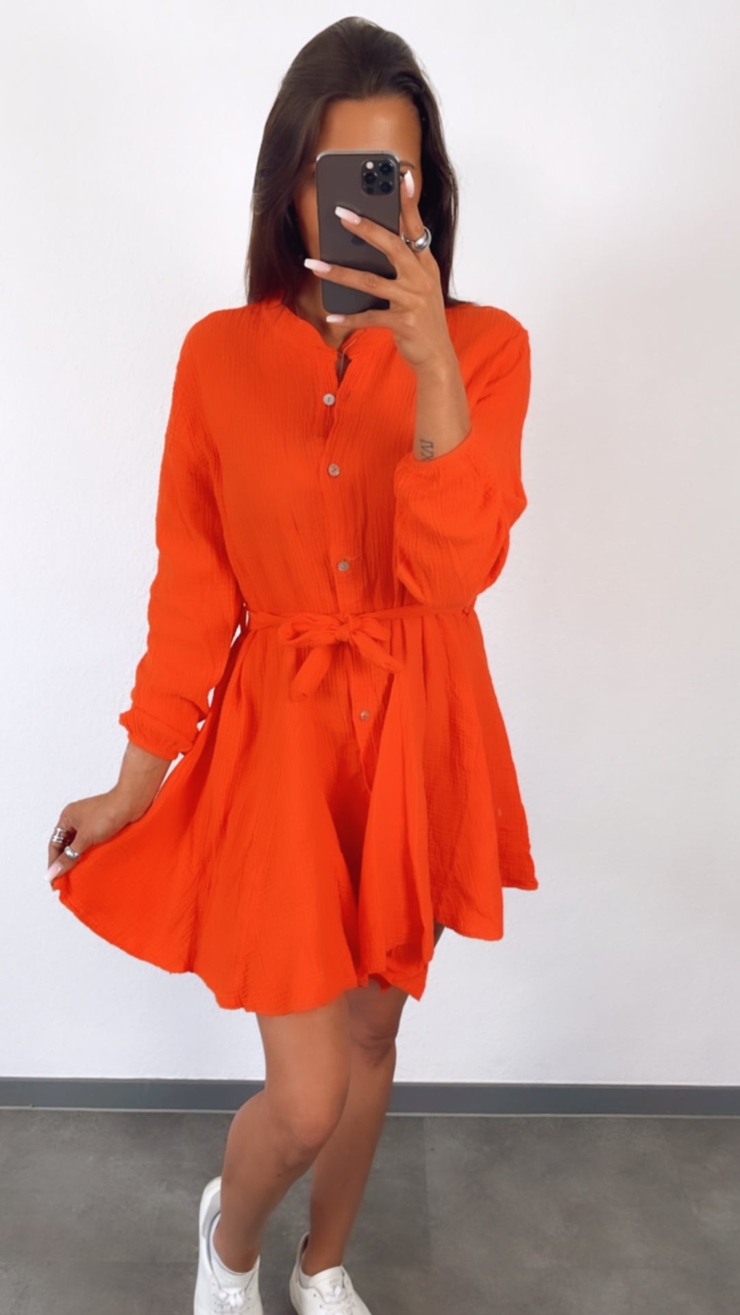 Musselin Kleid /orange