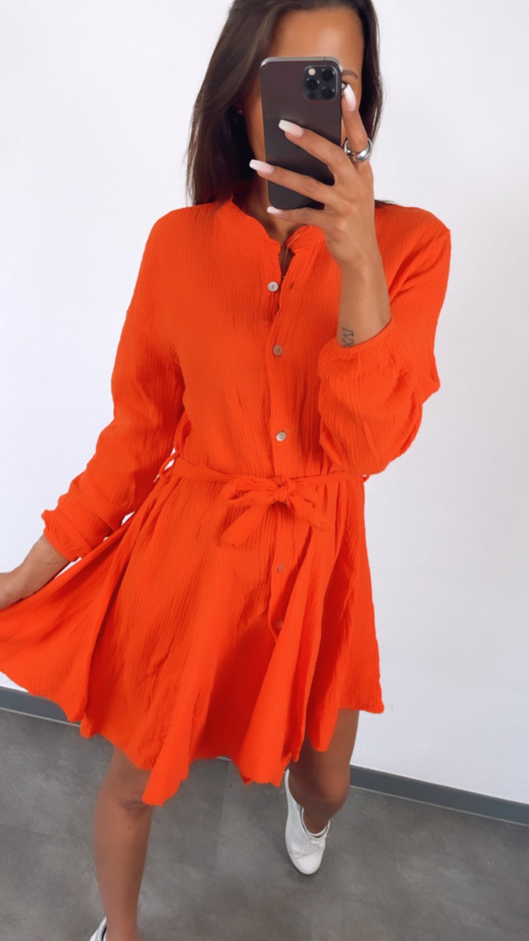 Musselin Kleid /orange