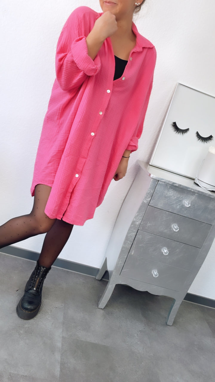 LANGE Oversize Musselin Bluse / pink Art. 2024